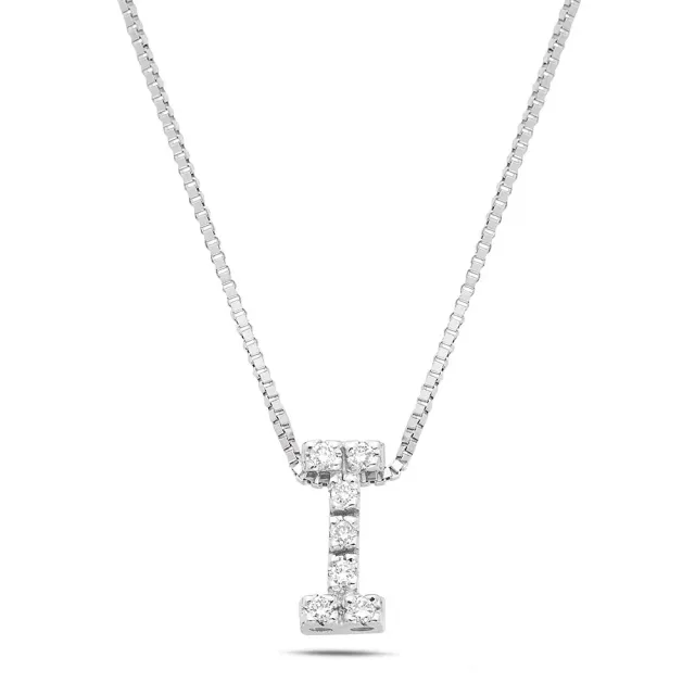Sinico Letters I Piccola Collana Oro Bianco Diamanti 42 cm