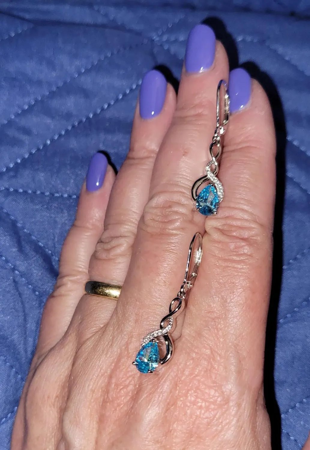 YL Infinito orecchini argento pietra marzo acquamarina