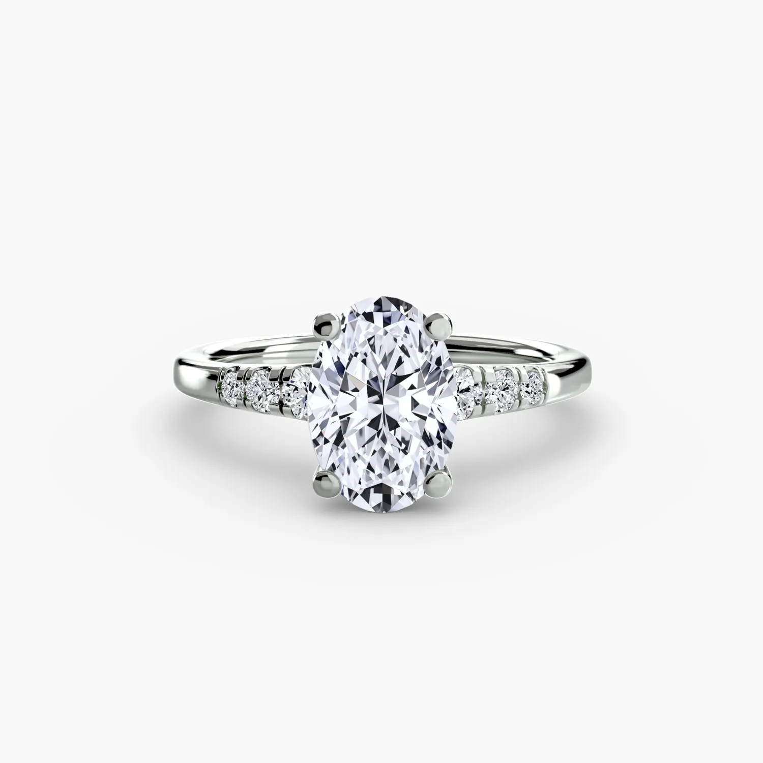SINICO Solitaire with Shoulder Accents anello oro 14kt pavé