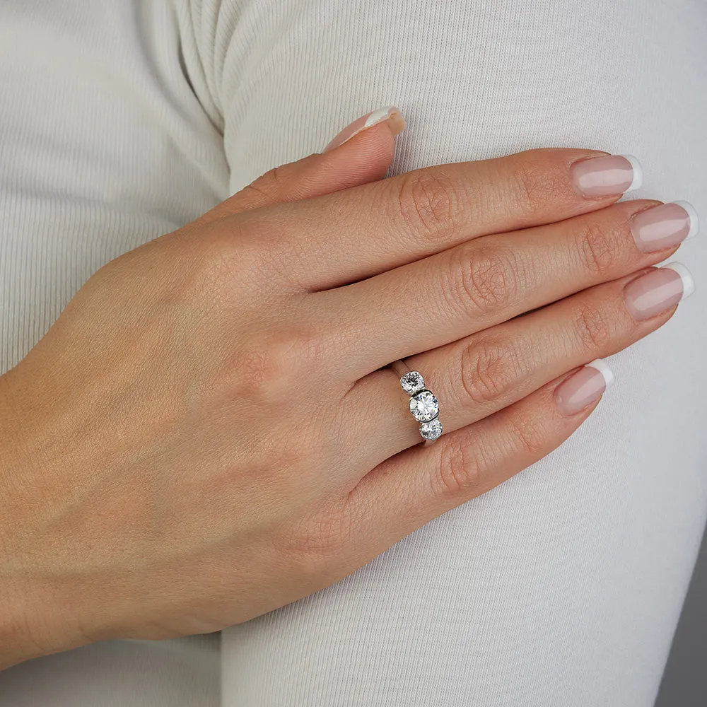Sinico Trilogy Scalare anello oro bianco 18kt zirconia