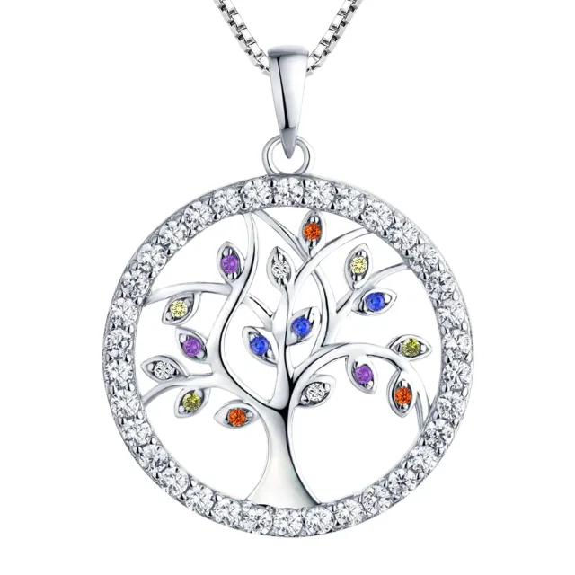 YL Albero della Vita collana argento 925 colorato