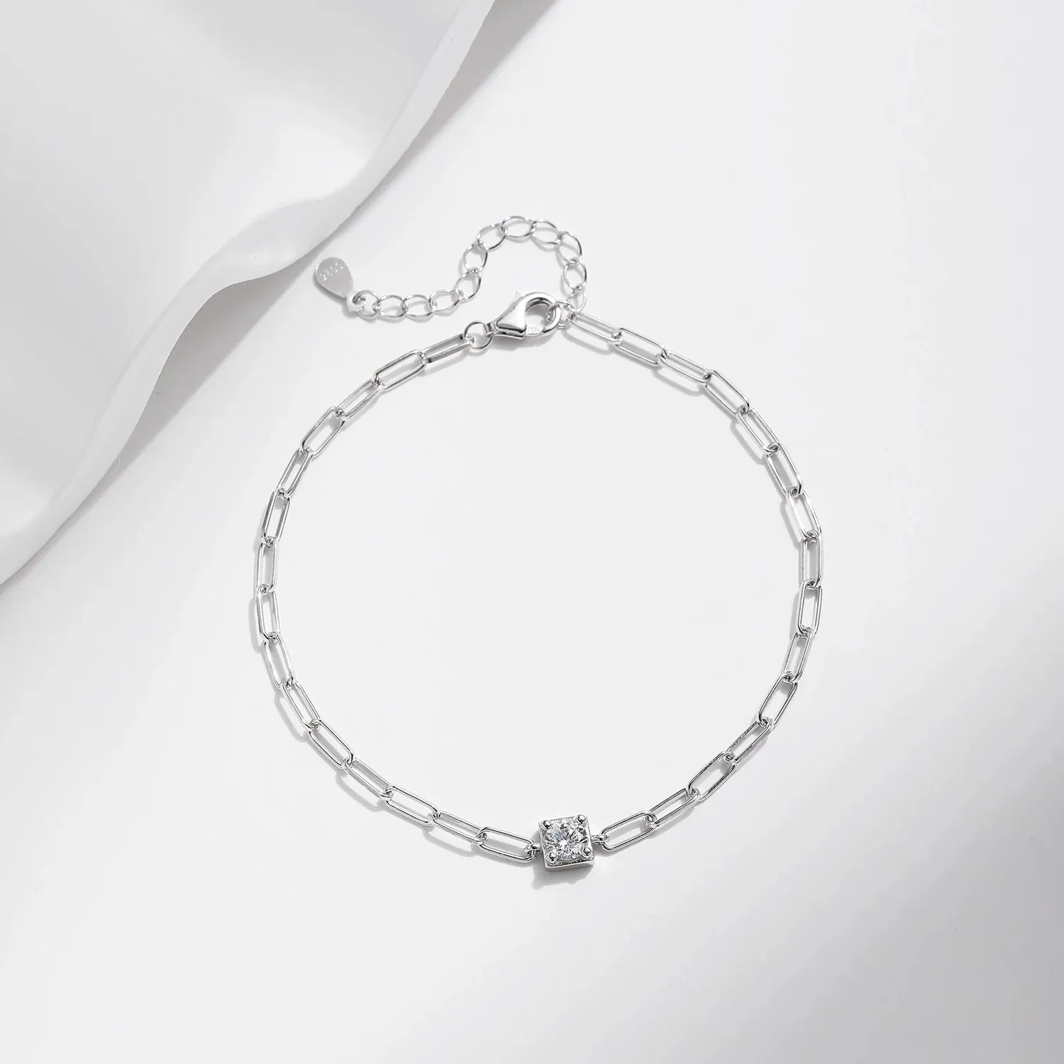 MODIAN Moissanite Luxury Chain bracciale argento 925 0,30 ct