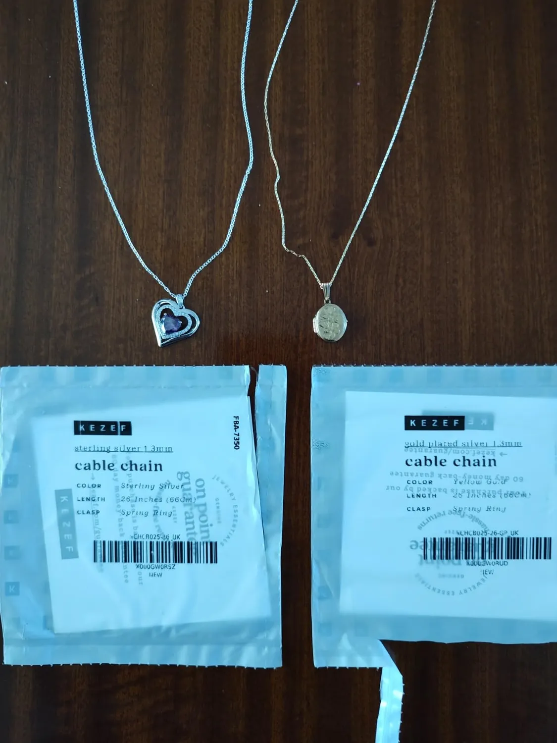KEZEF Catena collana argento 925 oro 18K maglia ovale 1,3 mm