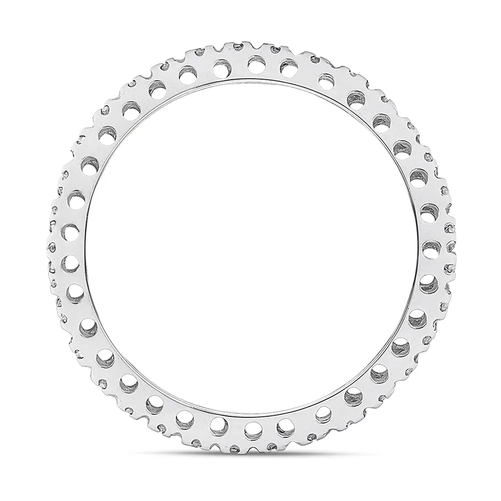 Sinico Eternity griffe anello oro bianco 18kt zirconia bianche