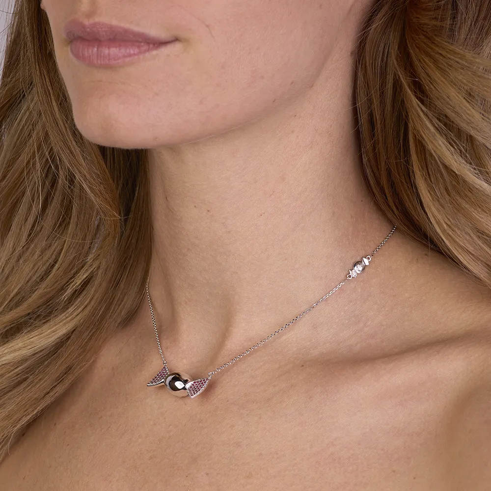 Sinico Chicca Honey Easy Red Collana Argento Zirconia Rossi