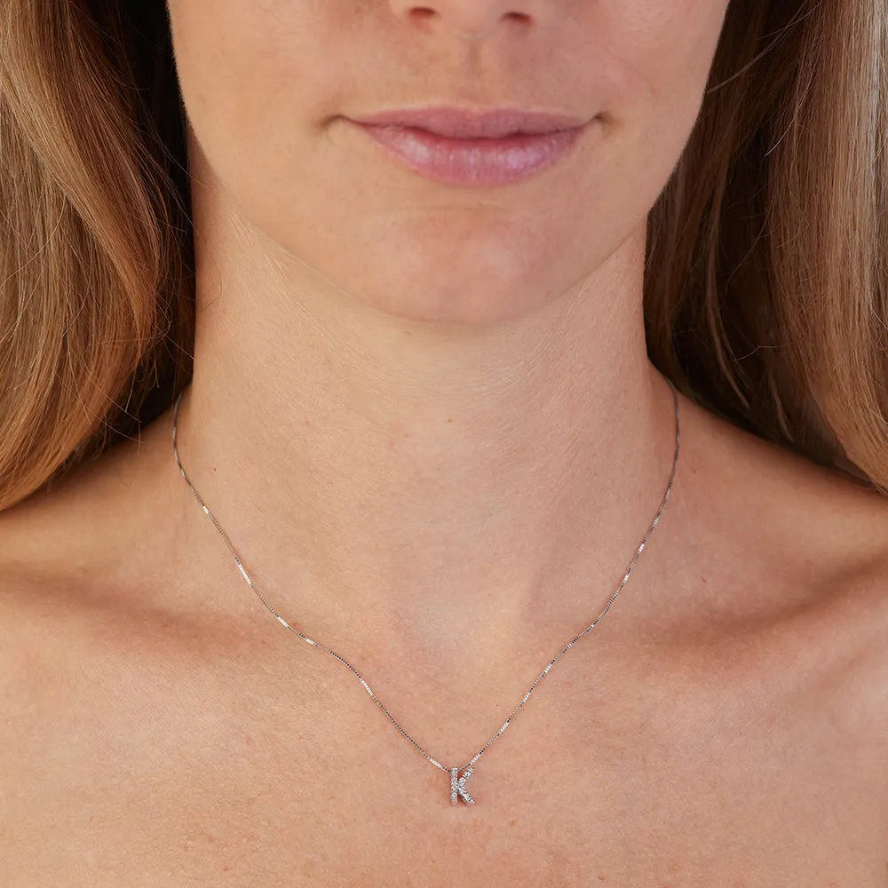 Sinico Letters K Piccola collana oro diamanti