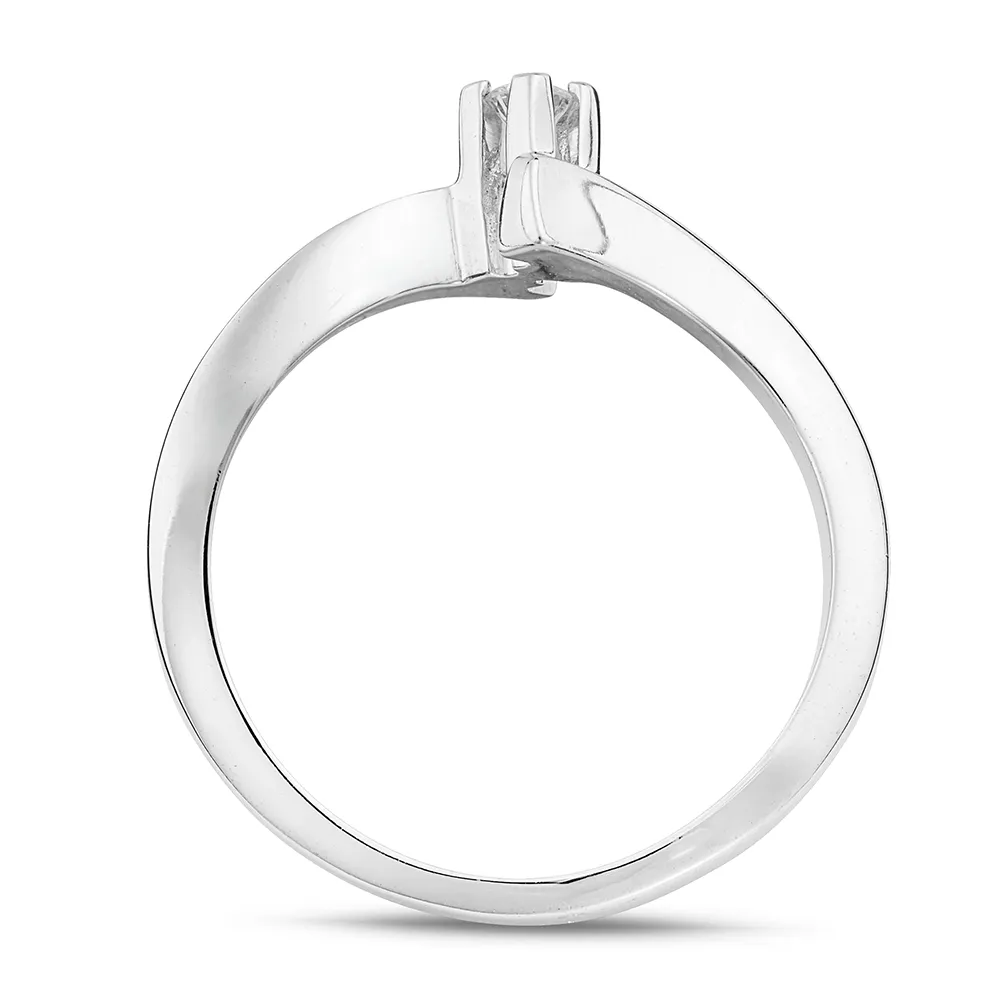 Sinico Promesse anello contrarié oro bianco 0,05 ct