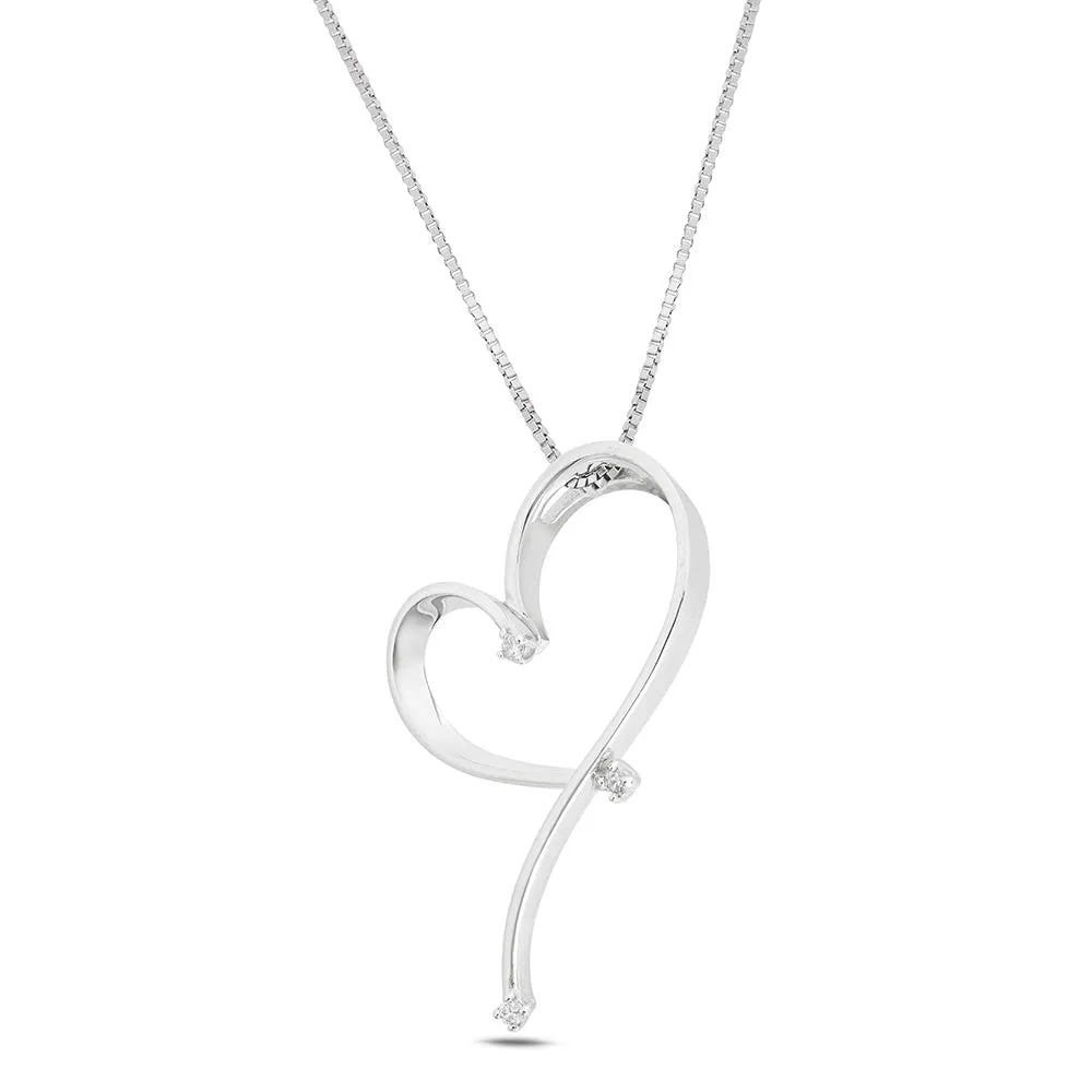 Sinico Batticuore Cuore collana oro bianco diamanti