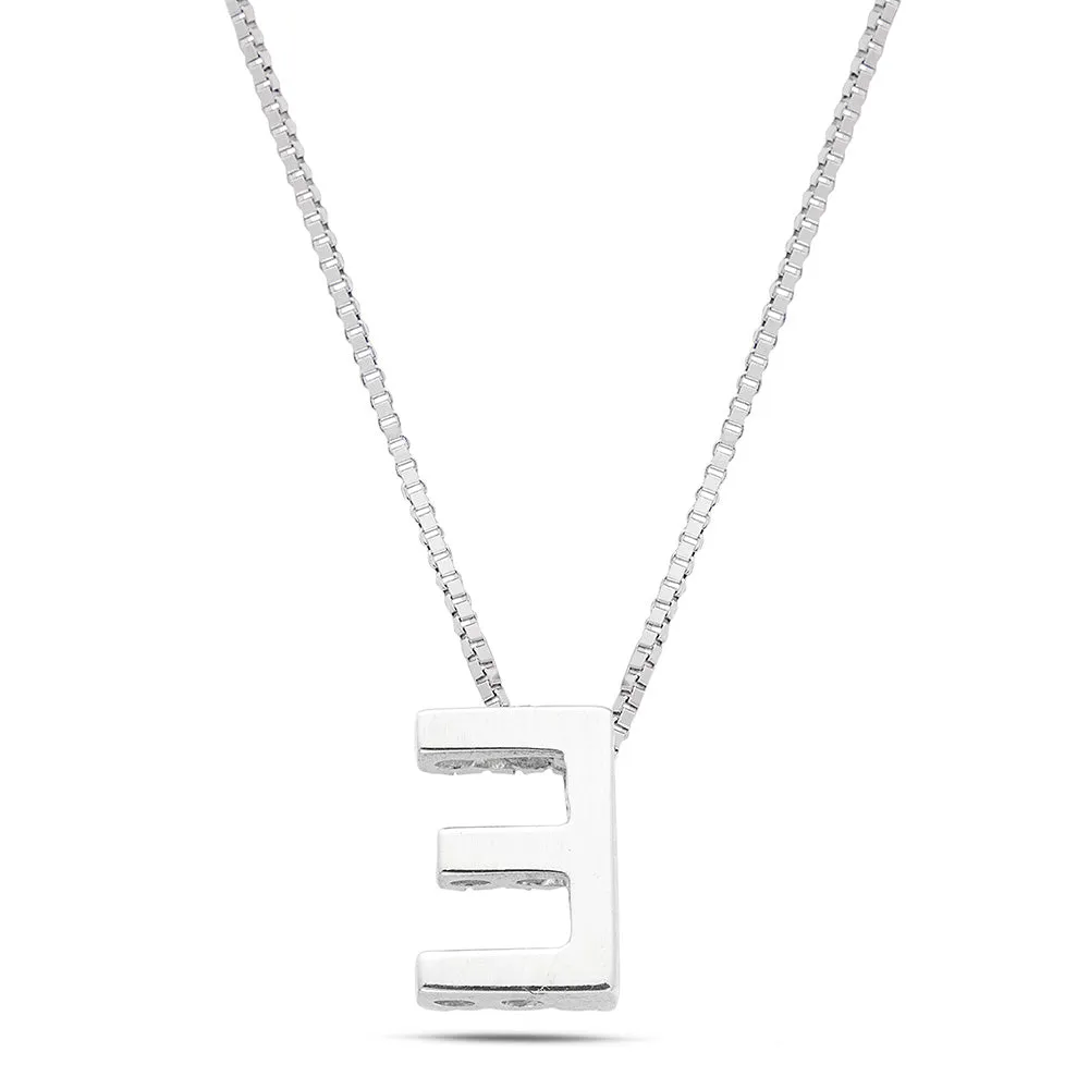 Sinico Letters lettera E piccola collana oro 42 cm diamanti