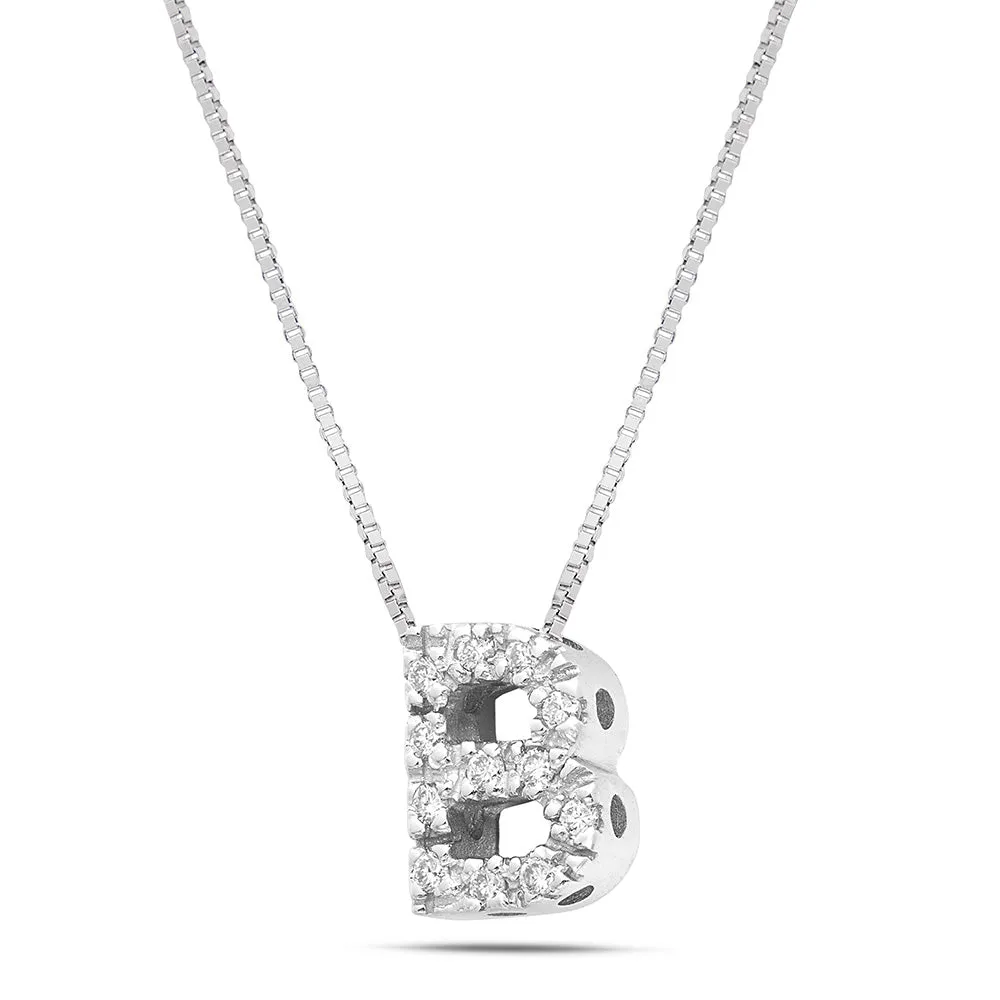 Sinico Letters lettera B piccola collana oro 42 cm diamanti