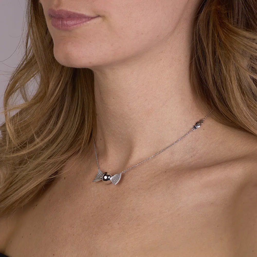 Sinico Chicca Cocoa Easy collana argento zirconia bianche