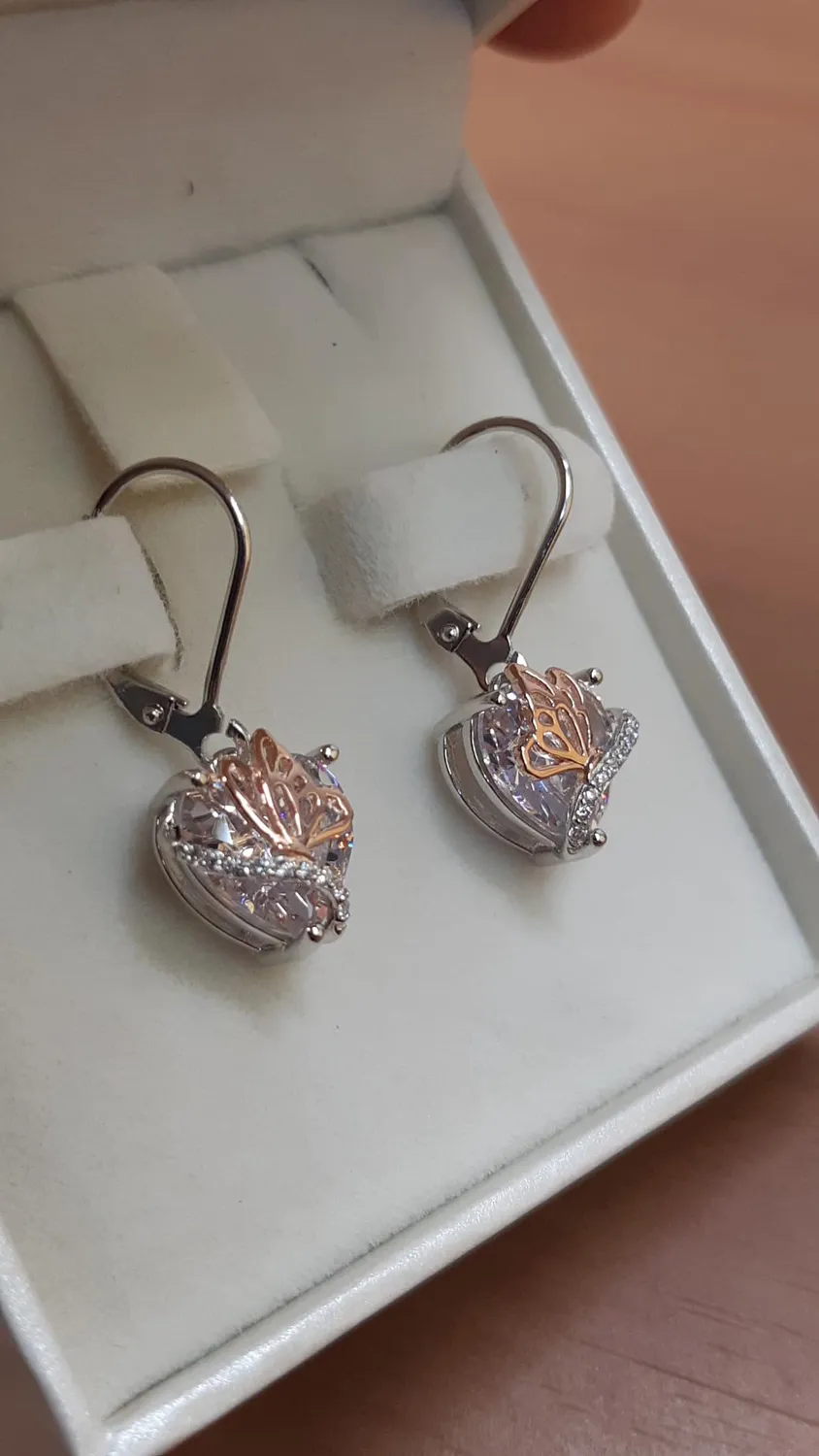 YL Cuore Farfalla orecchini argento 925 aprile