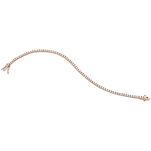 KEZEF Tennis bracciale argento zirconia rosa 2 mm