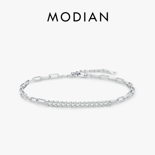 MODIAN Moissanite Chain bracciale argento 925 13 pietre