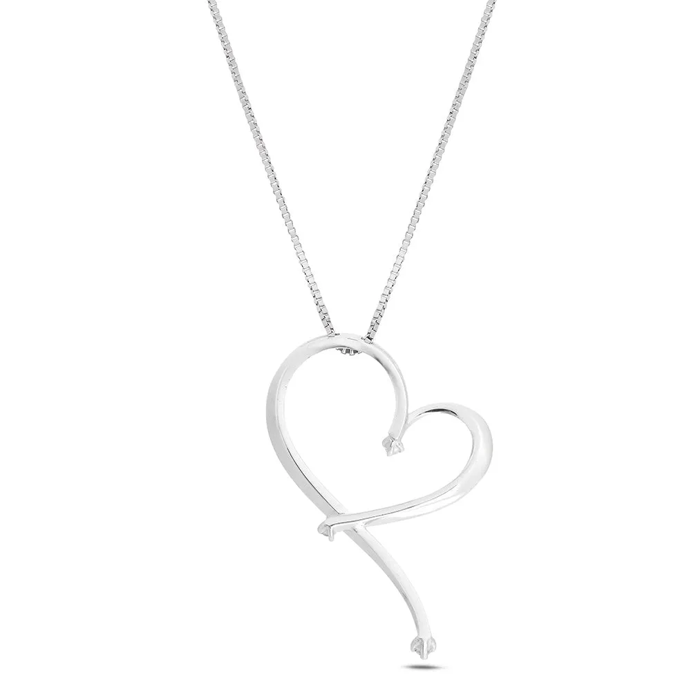 Sinico Batticuore Cuore collana oro bianco diamanti