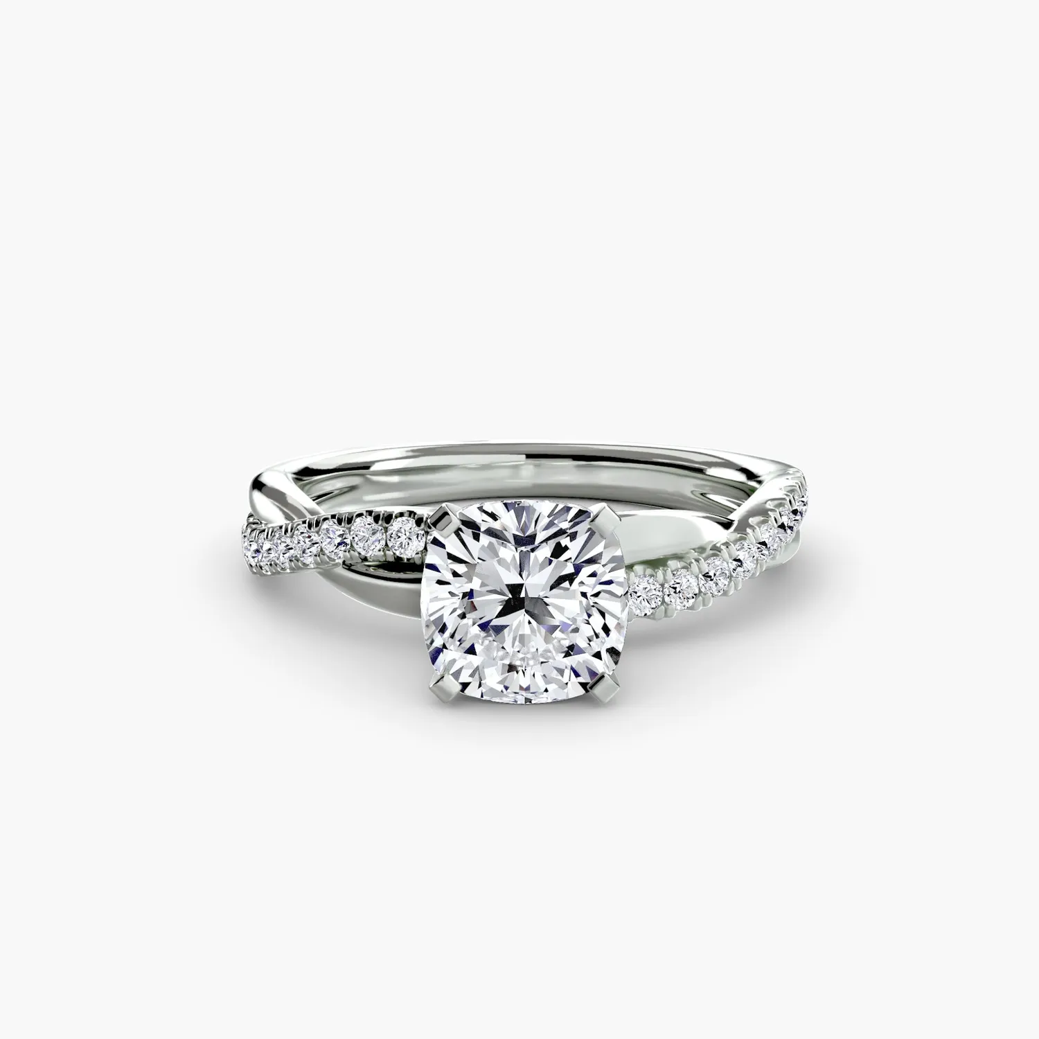 Sinico Emerald Twist Pavé anello oro bianco 14Kt