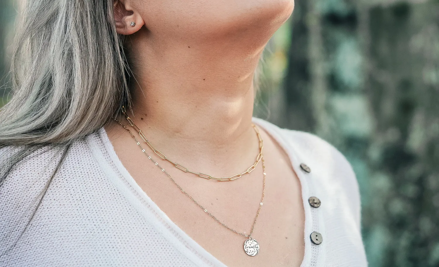 WordsByHeartCo Charlotte collana paperclip argento 925 maglie