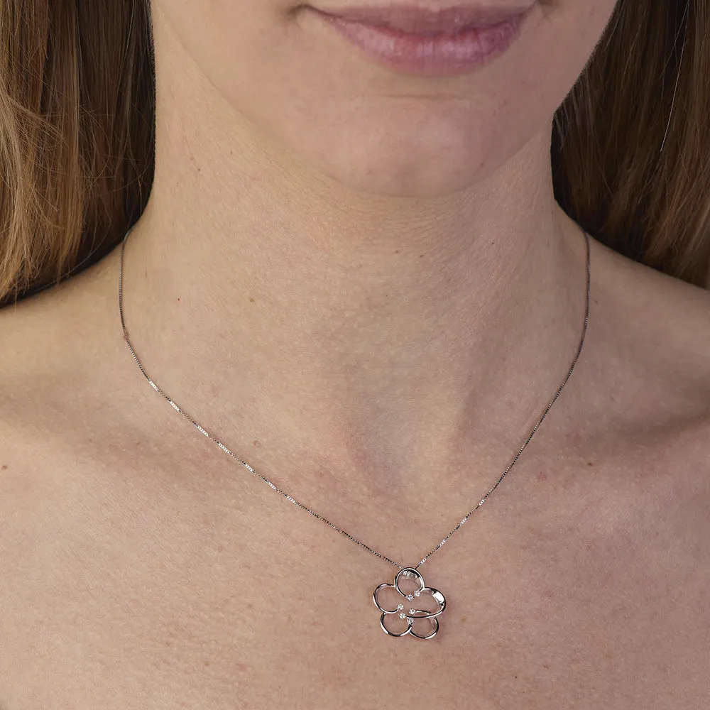 Sinico Riflessi Fiore collana oro bianco diamanti 42 cm