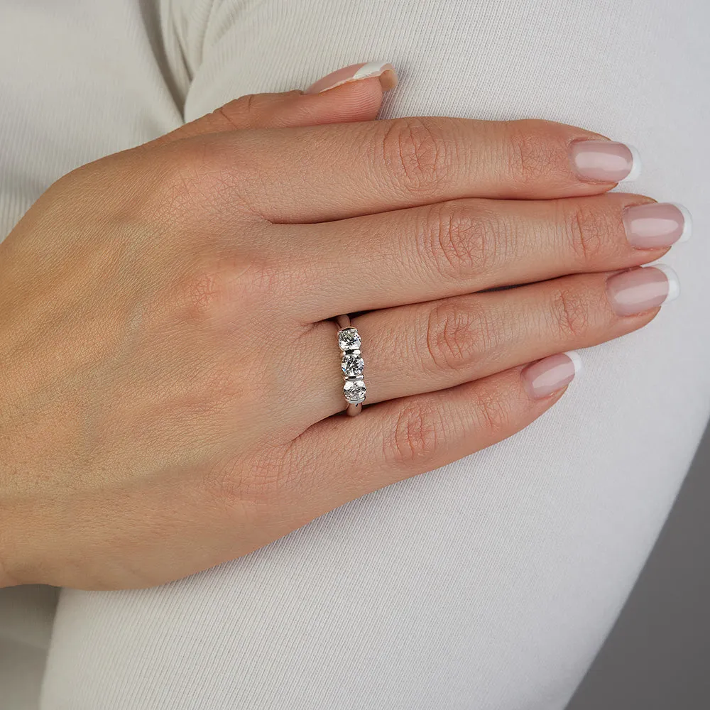 Sinico Trilogy anello oro bianco zirconi misura 13