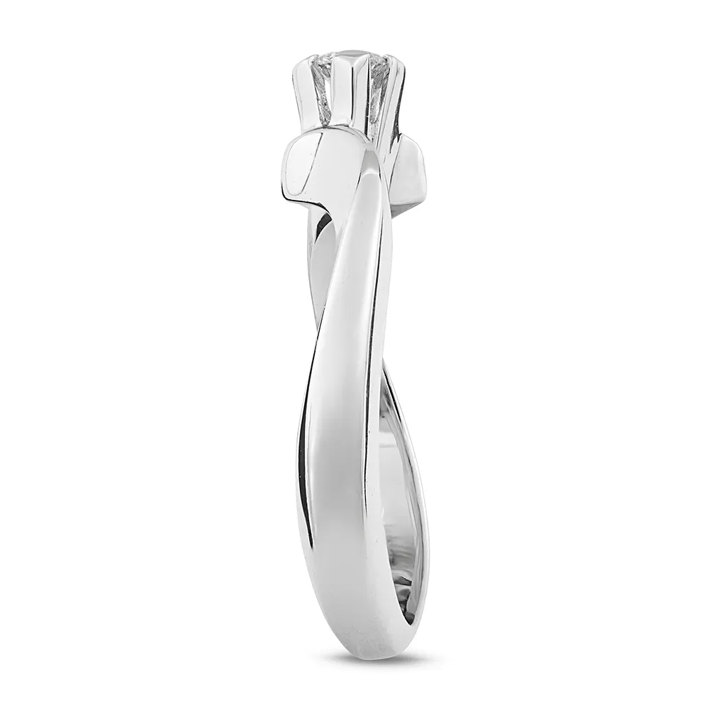 Sinico Promesse contrarié anello oro bianco diamante 0,12 ct