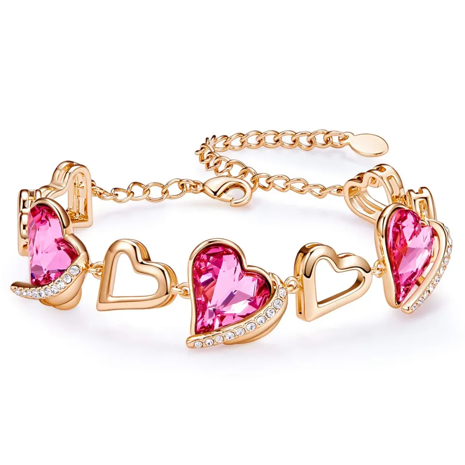 CDE Amore Cuore bracciale oro rosa cristalli
