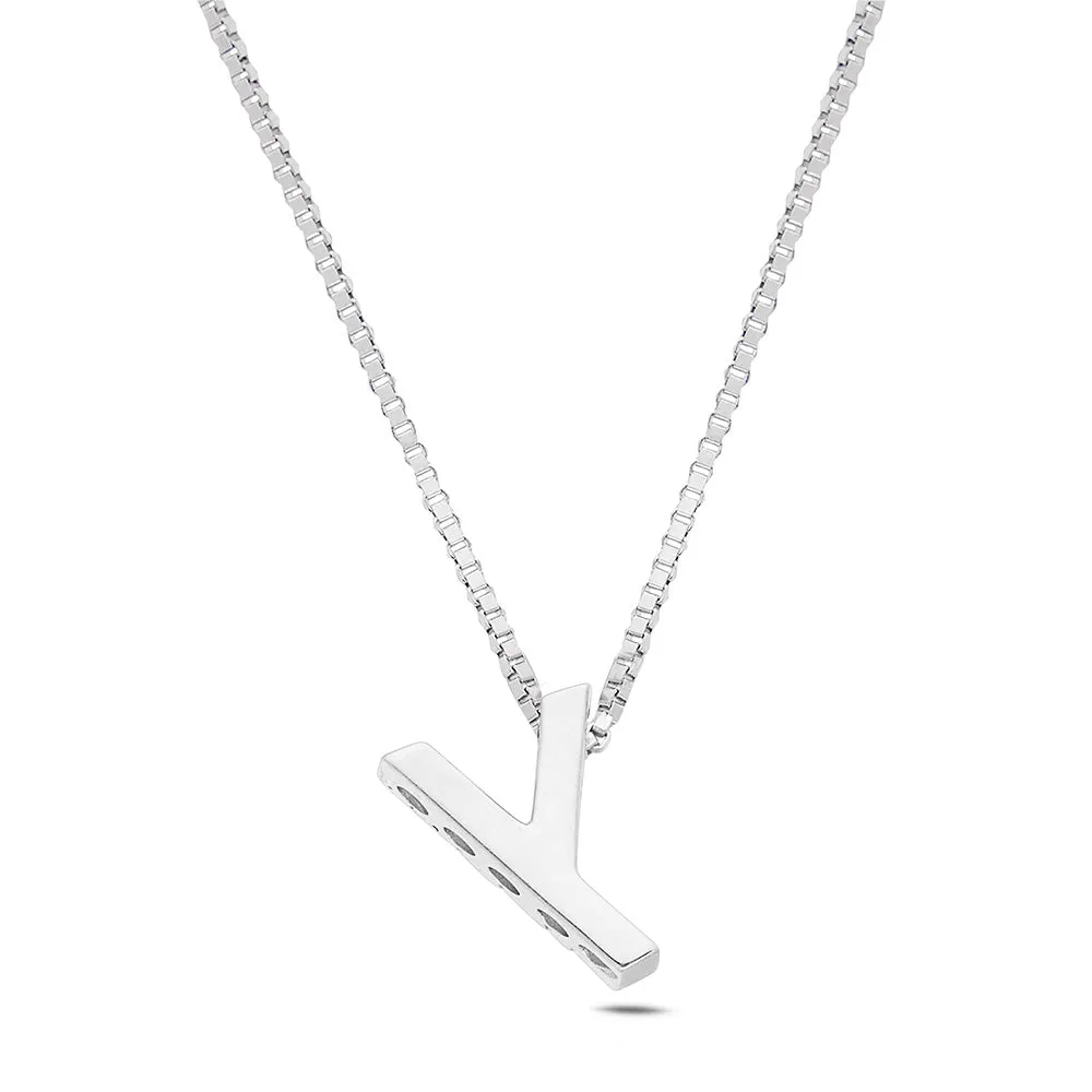 Sinico Letters Y collana oro bianco diamanti