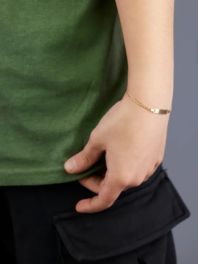 Oromax Targa Baby bracciale oro 18kt 14,5cm