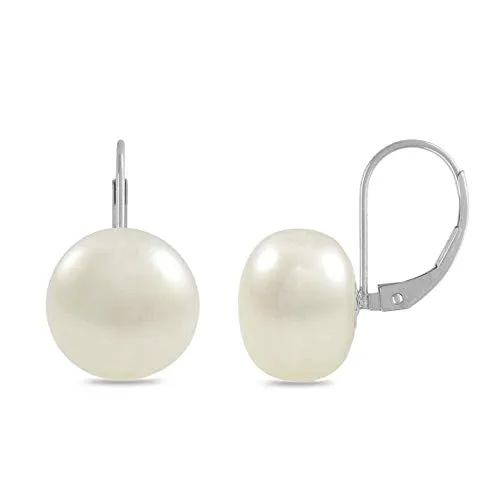 Kezef orecchini monachella argento 925 perla bianca 12 mm