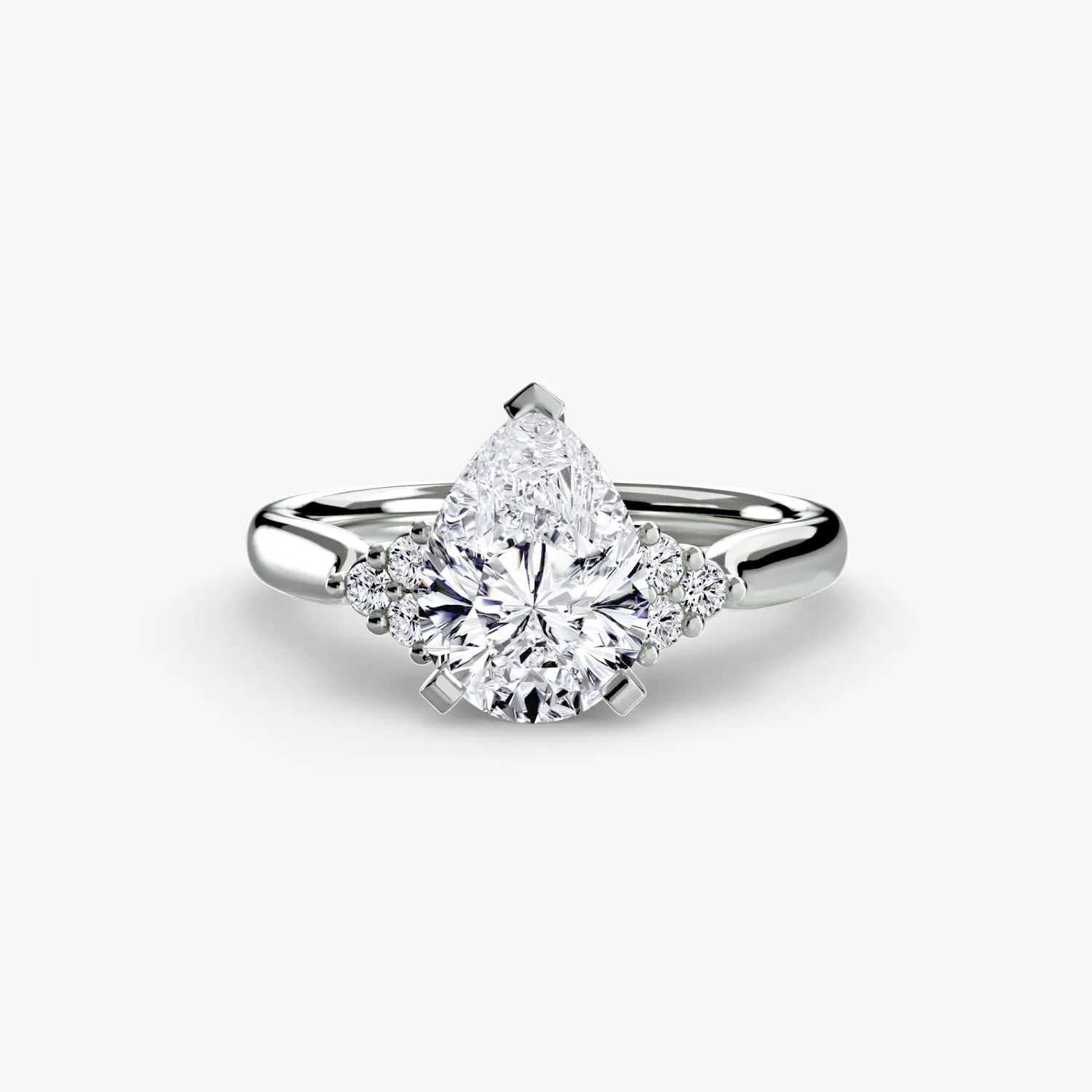 Sinico Solitaire Cluster Shoulders 2 anello fidanzamento