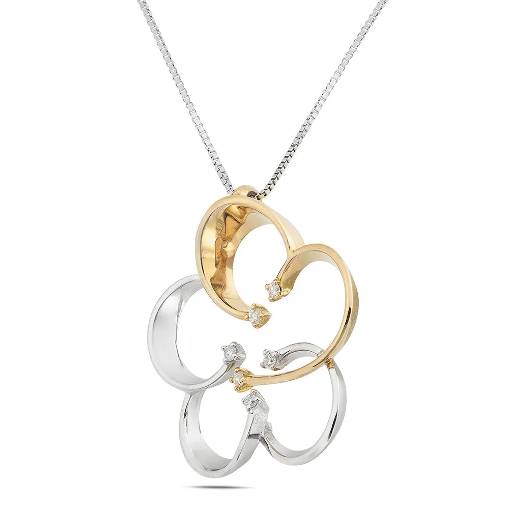 Sinico Riflessi Fiore collana oro bianco rosa diamanti