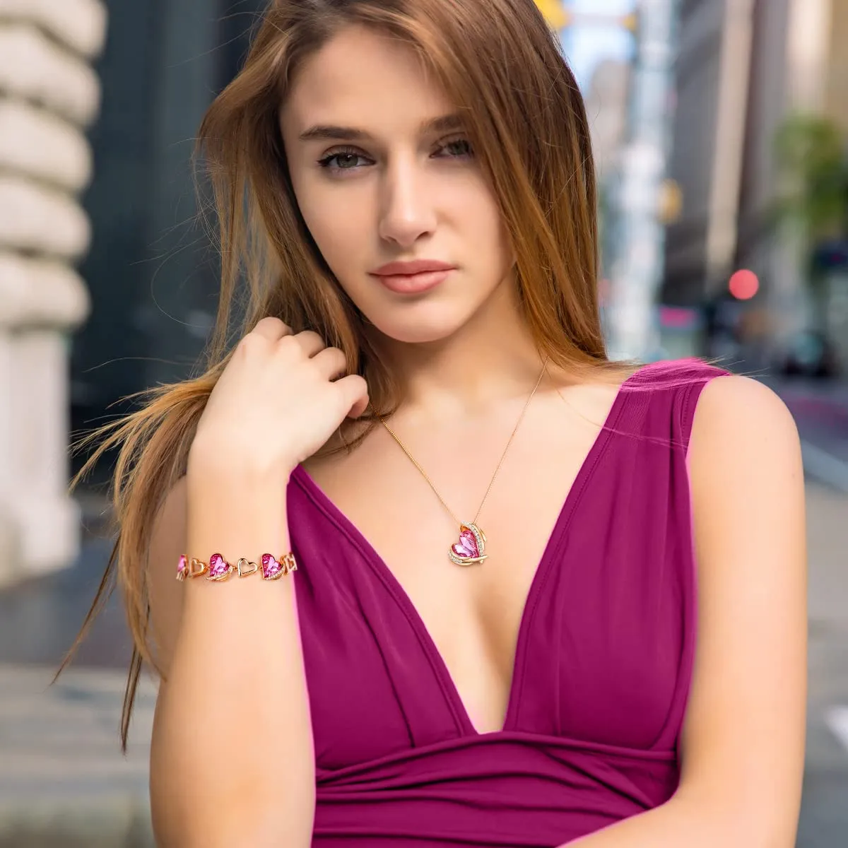CDE Amore Cuore bracciale oro rosa cristalli