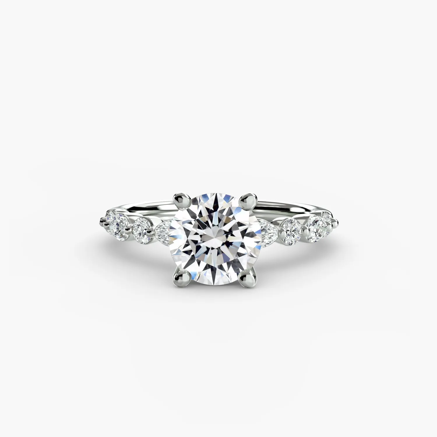 Sinico Eternity Pavé 2 anello solitario oro bianco