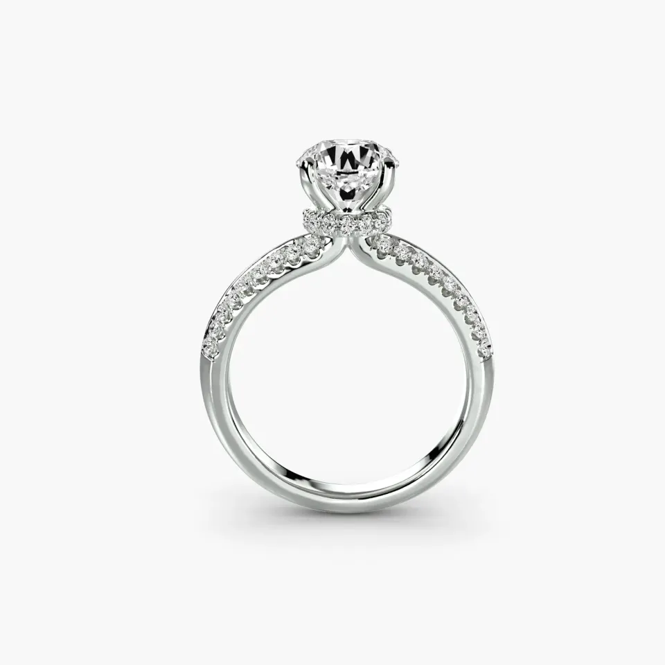 Sinico Solitari Solitaire Pavé Anello Oro Bianco 18Kt