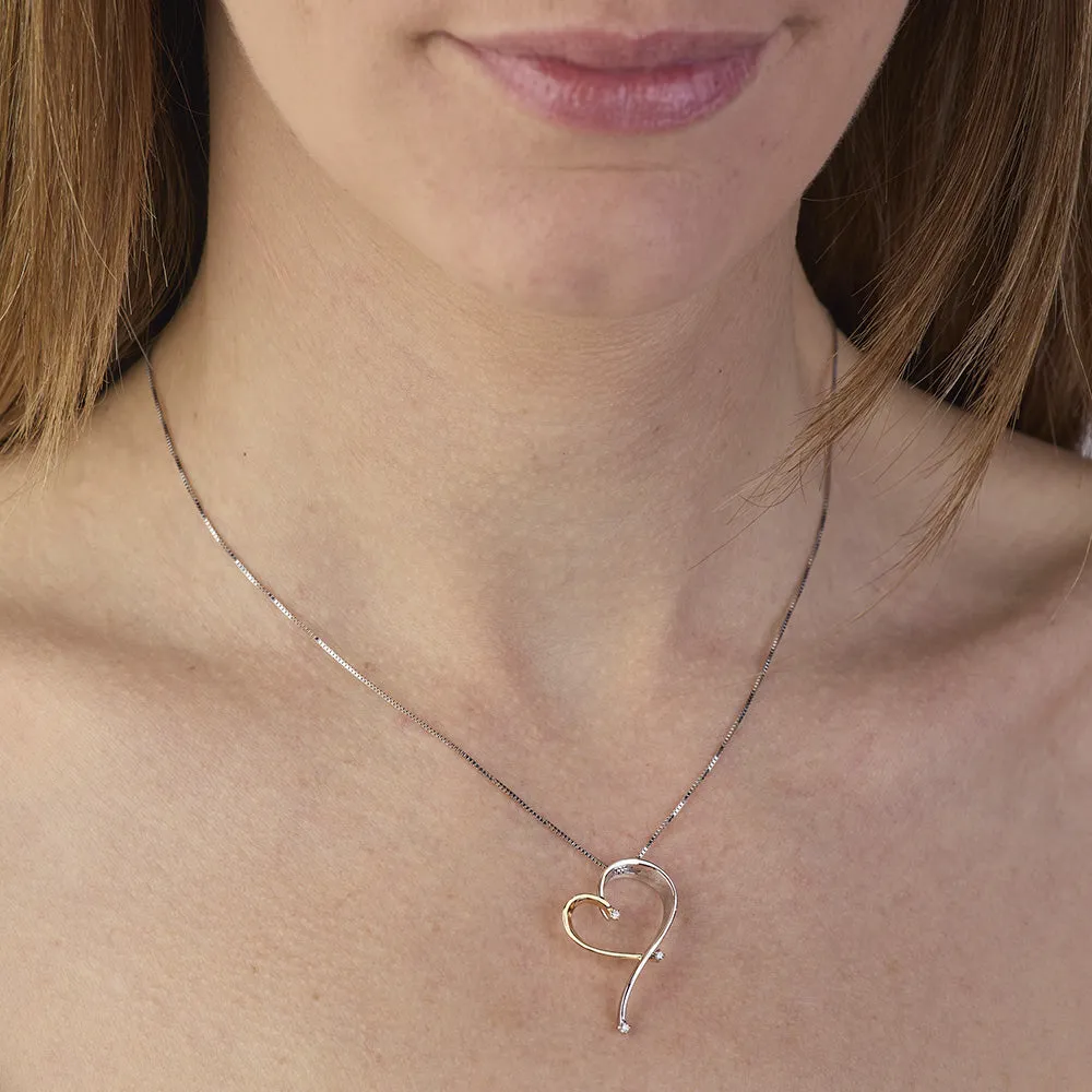 SINICO Batticuore collana cuore oro diamanti