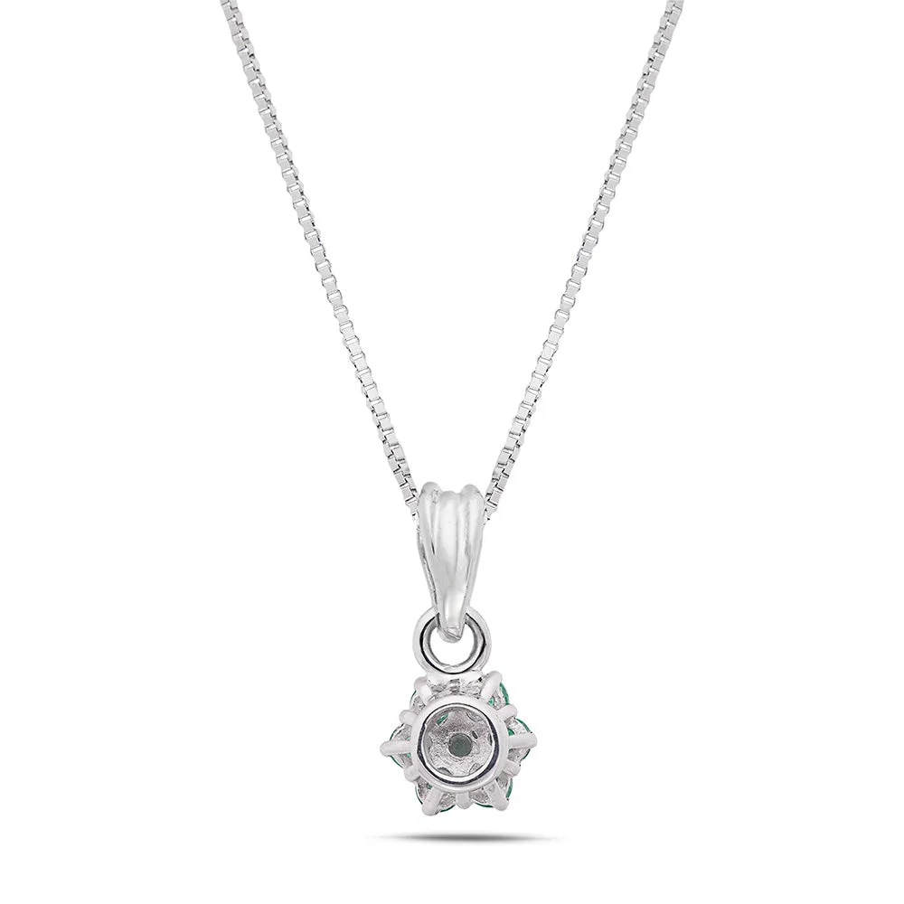 Sinico Flowers Classic fiore piccolo collana oro smeraldi diamanti