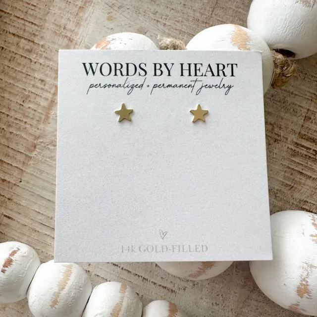 WordsByHeartCo Solid Star orecchini stella argento 925 minimal
