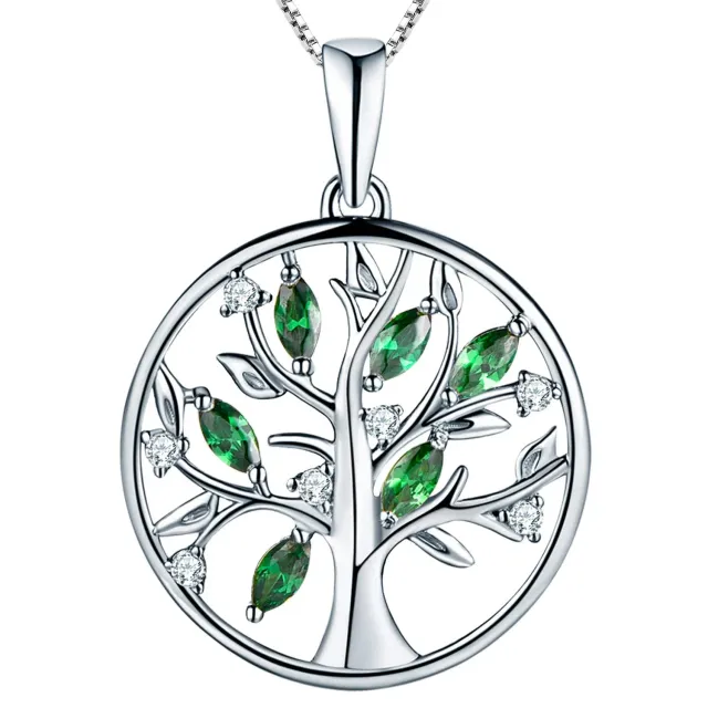 YL Albero della Vita collana argento 925 smeraldo