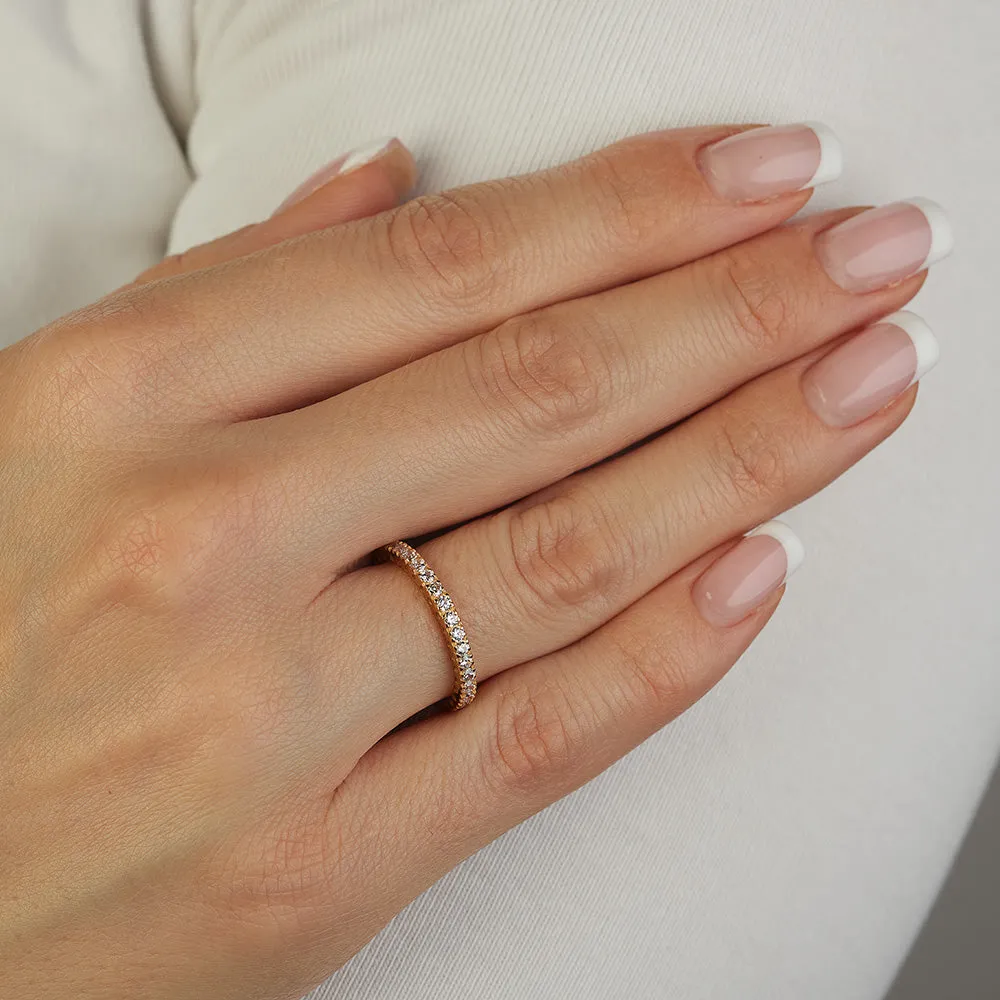 Sinico Eternity anello oro rosa griffe bianchi