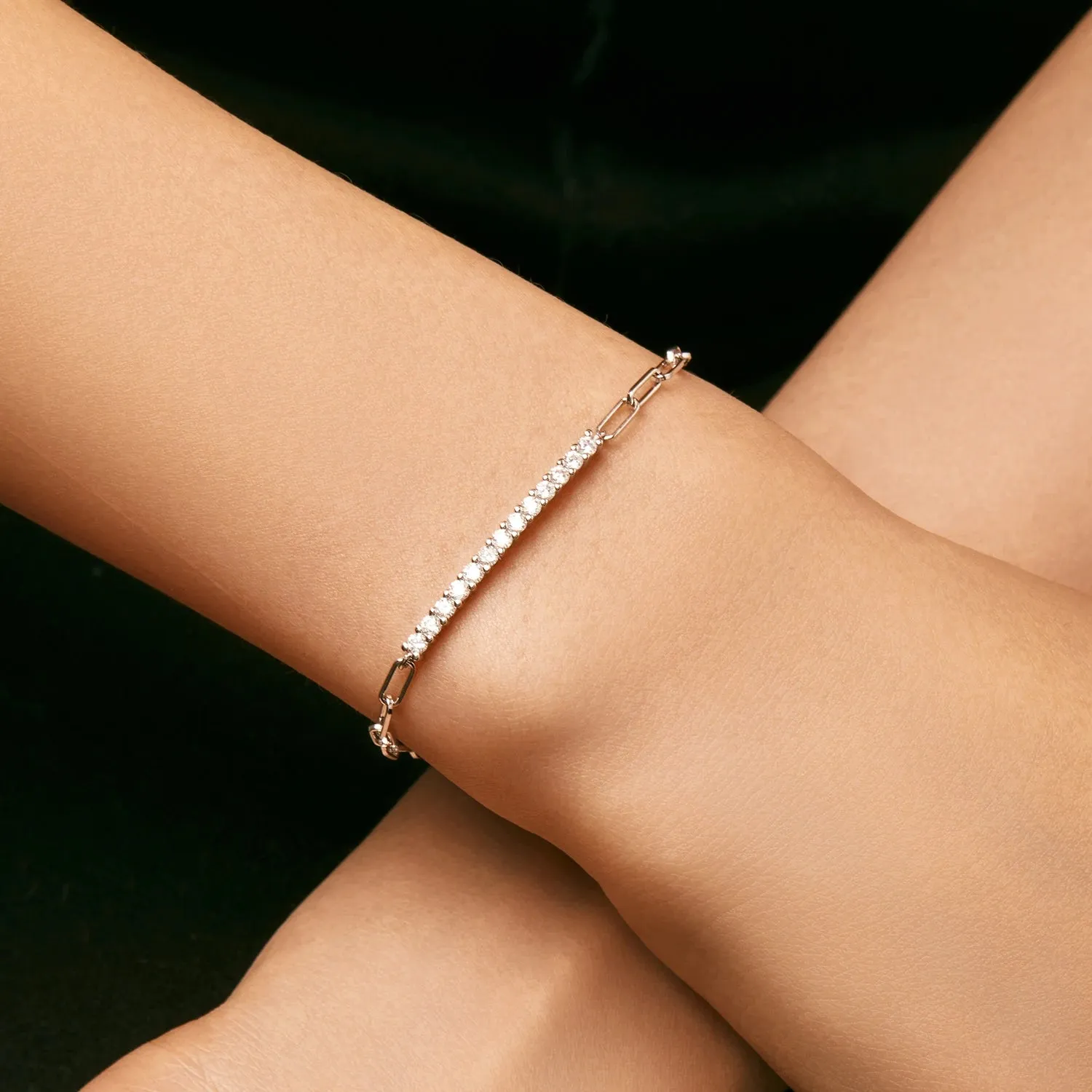 MODIAN Moissanite Chain bracciale argento 925 13 pietre