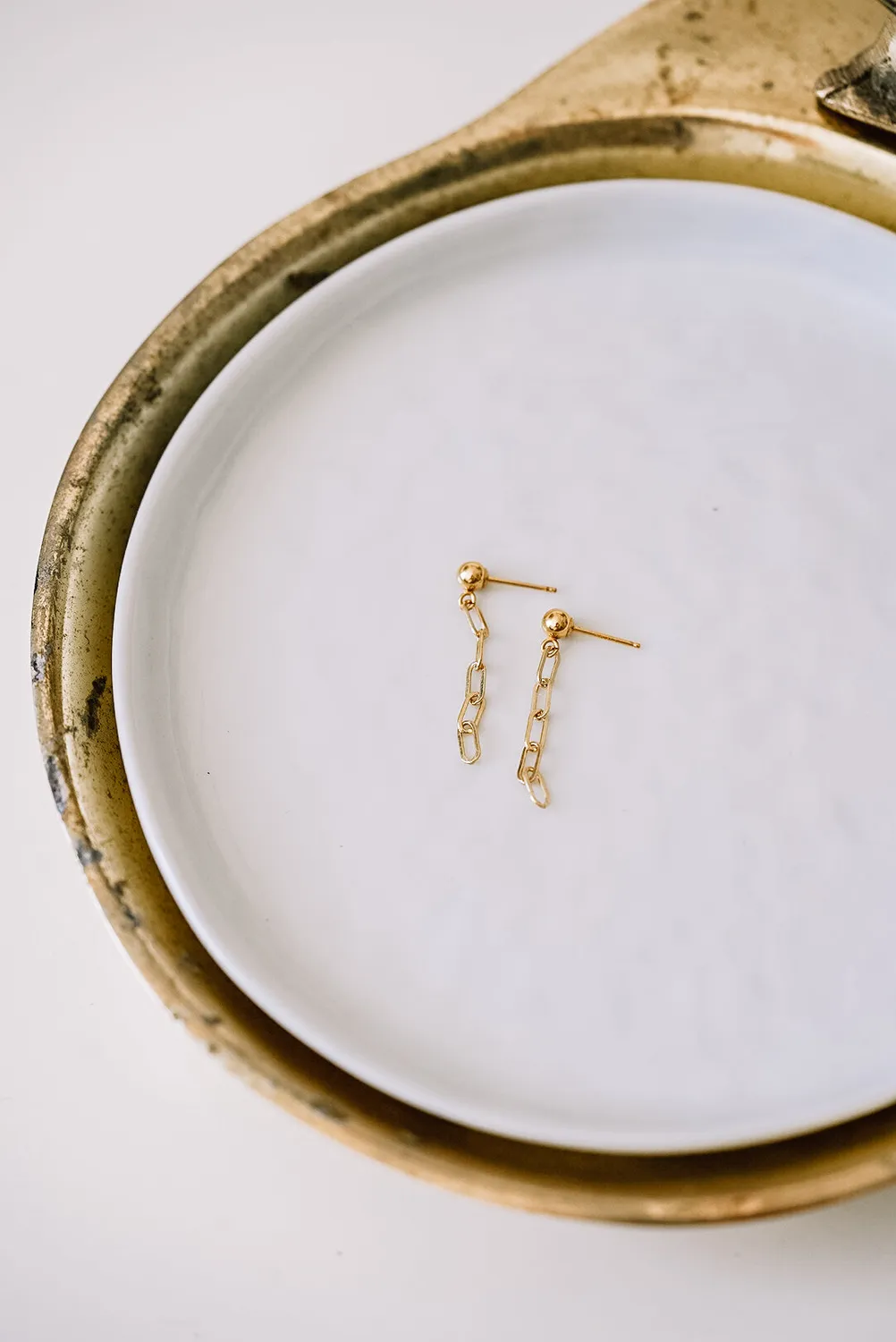 WordsByHeartCo Paperclip Chain Post orecchini argento 925 catena