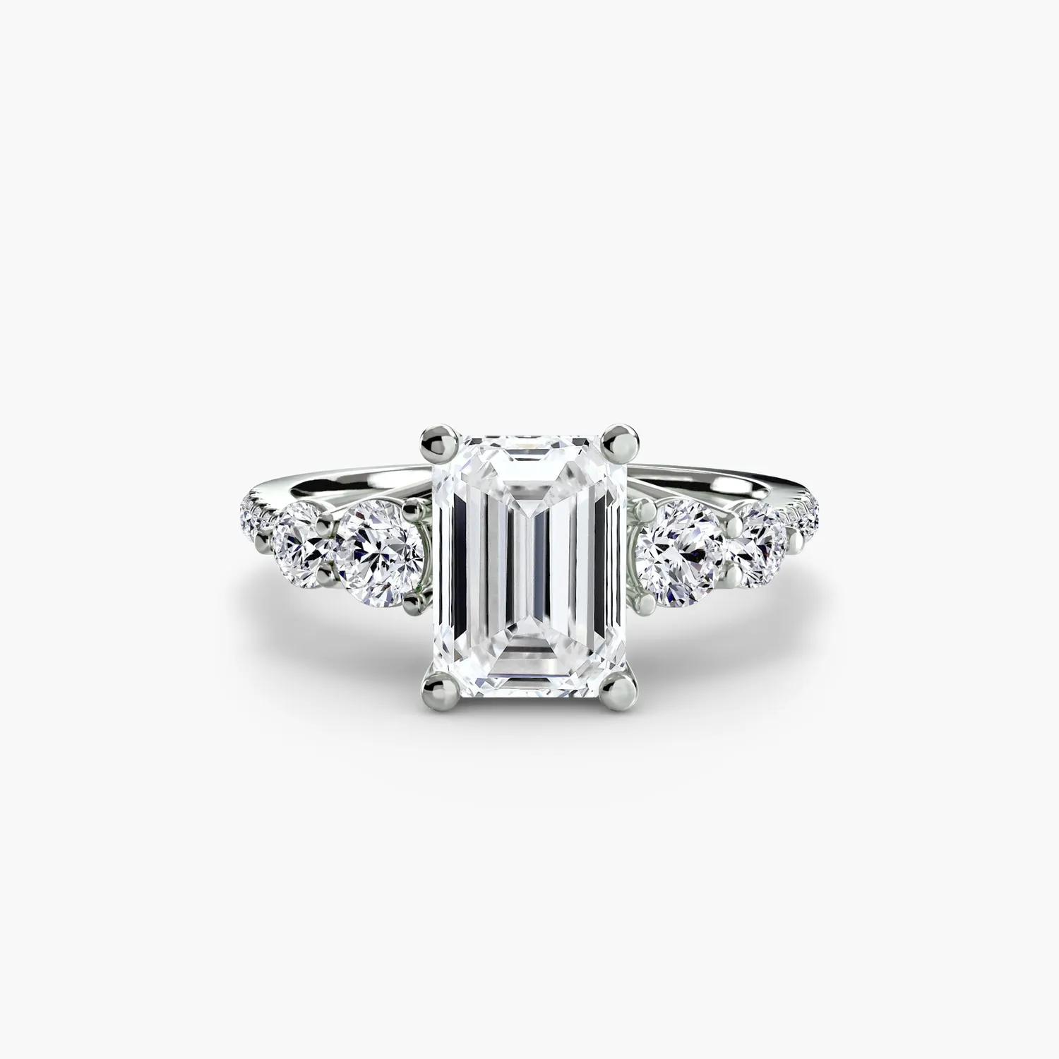 Sinico Five Stone Pavé anello oro bianco 18Kt