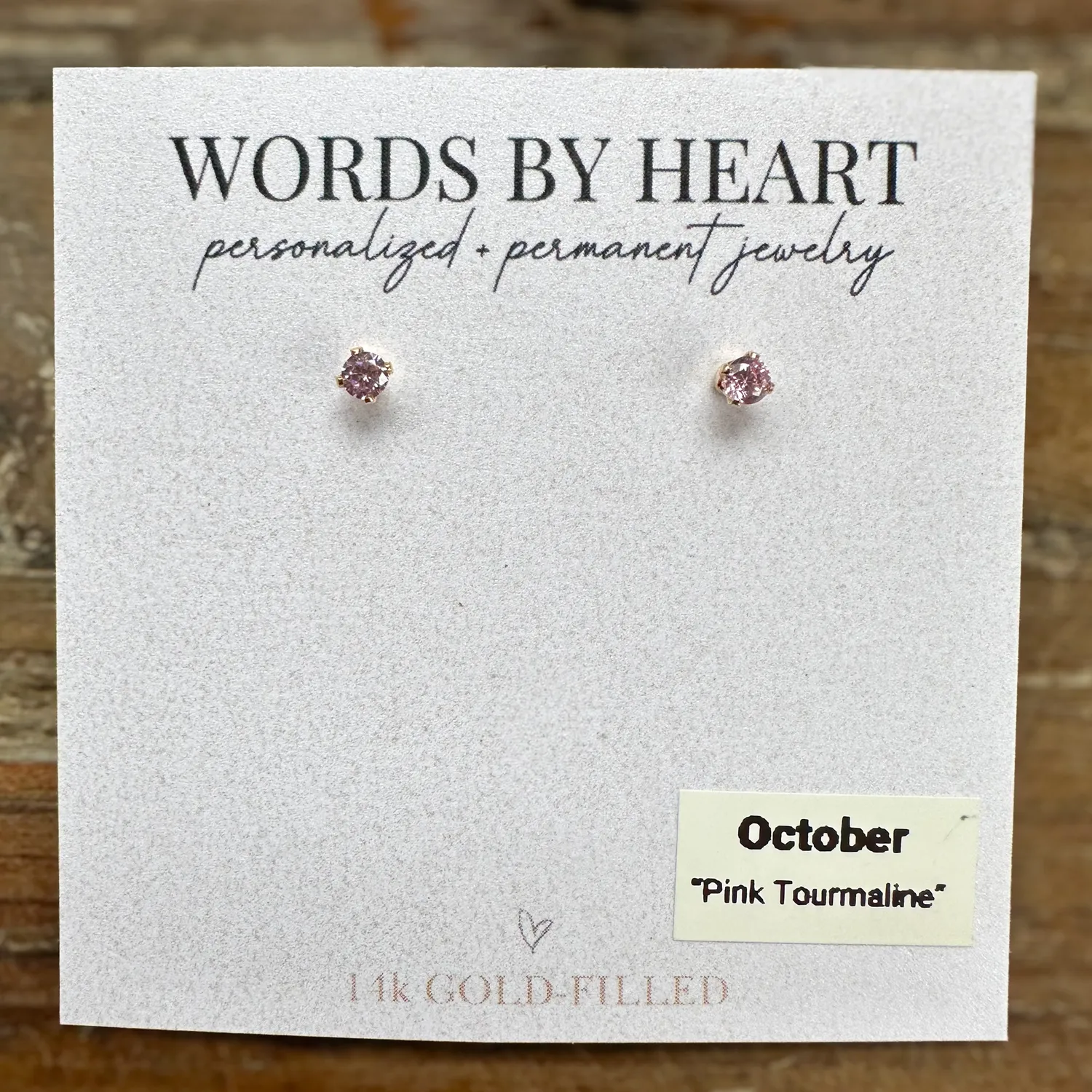 WordsByHeartCo Birthstone 3mm Orecchini argento aprile