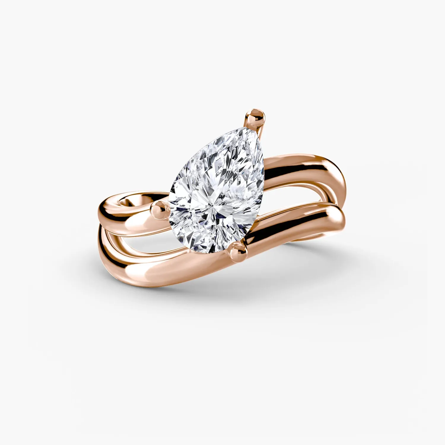 Sinico The Wave Ring 3 Anello Oro Bianco 14Kt Pera