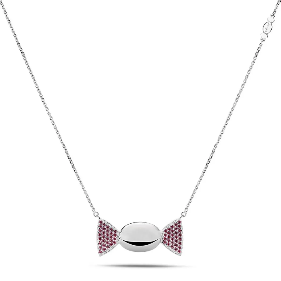 Sinico Chicca Honey Easy Red Collana Argento Zirconia Rossi