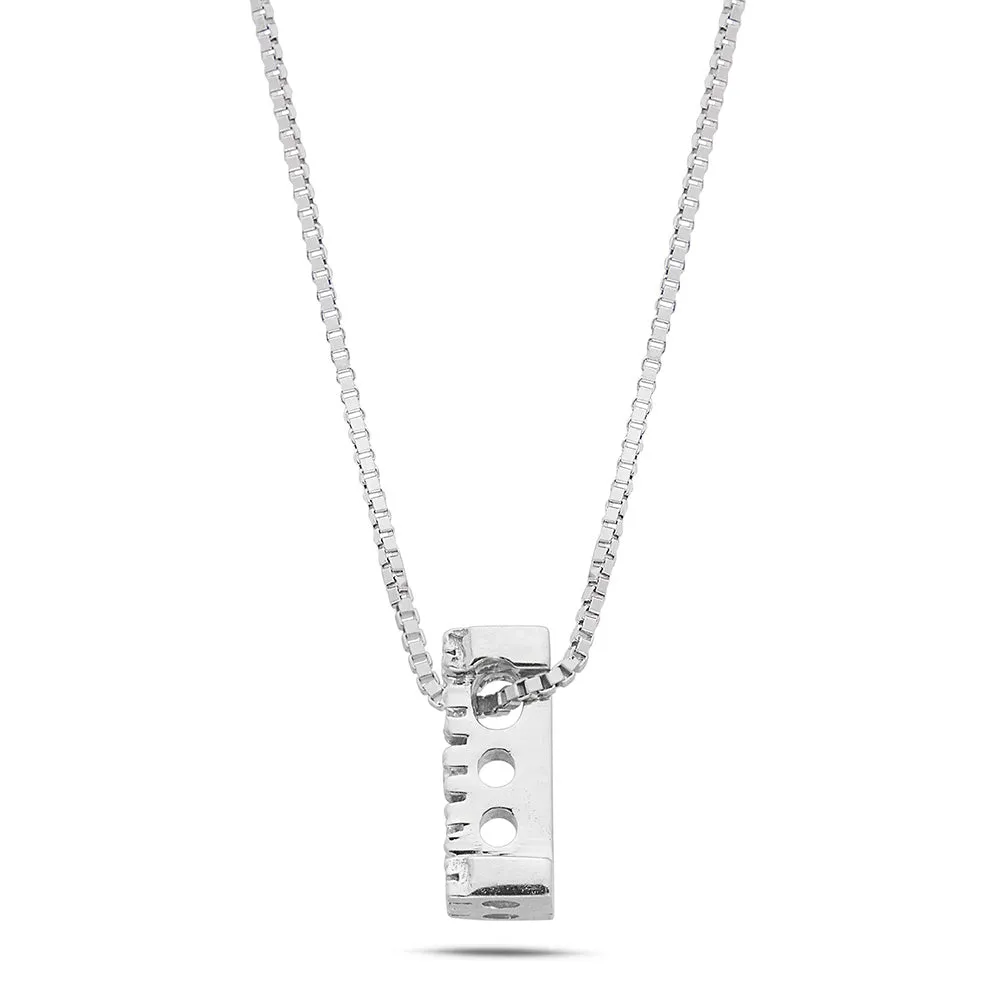 Sinico Letters I Piccola Collana Oro Bianco Diamanti 42 cm