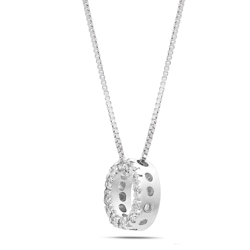 Sinico Letters O collana oro bianco diamanti 42 cm