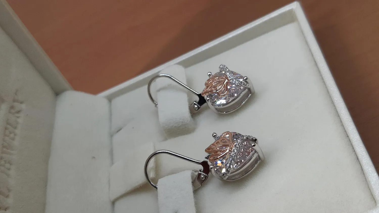 YL Cuore Farfalla orecchini argento 925 aprile