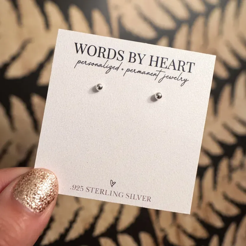 WordsByHeartCo Basic Ball Stud orecchini argento 925 3mm