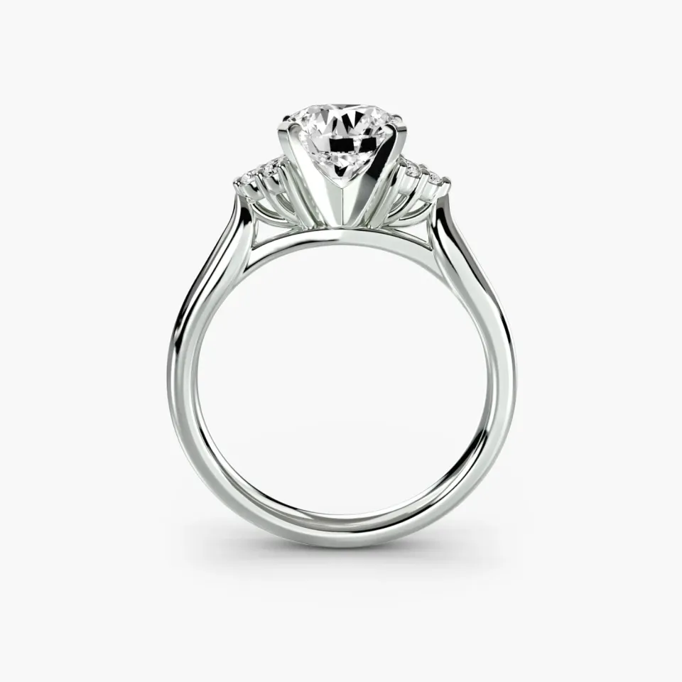 Sinico Solitaire Cluster Shoulders 2 anello fidanzamento