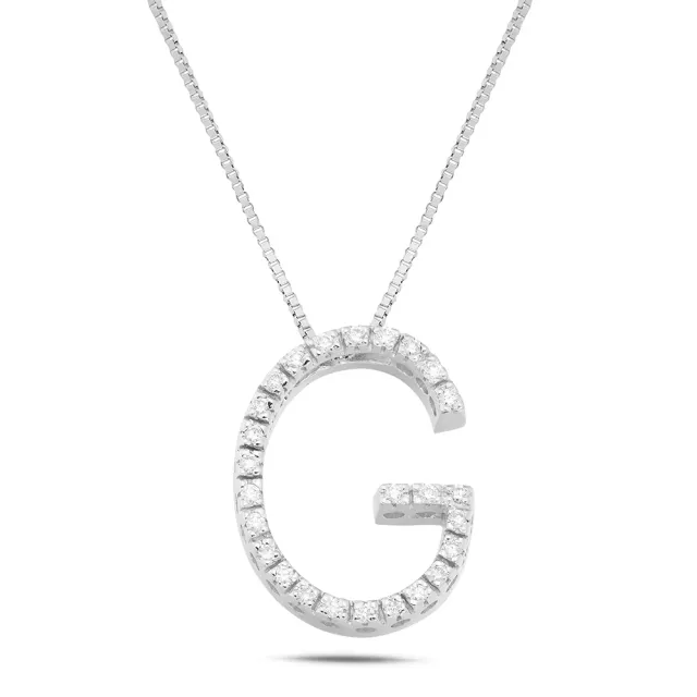 Sinico Letters G grande collana oro bianco diamanti